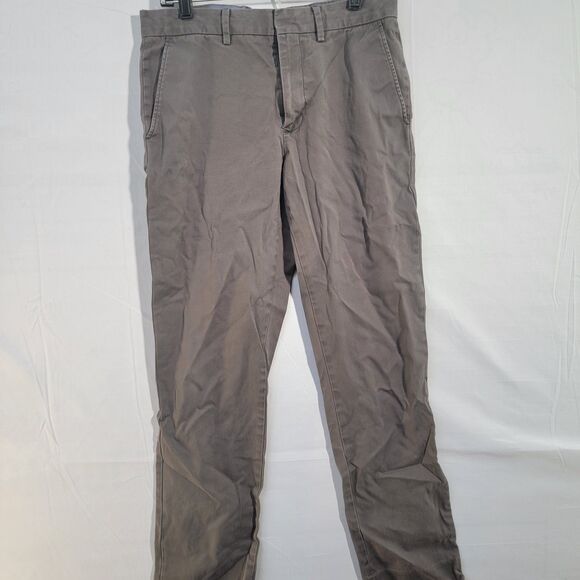 J. Crew Bowery 100% Cotton Men's Gray Chinos Slack Pants 31W x 32L - Picture 3 of 12